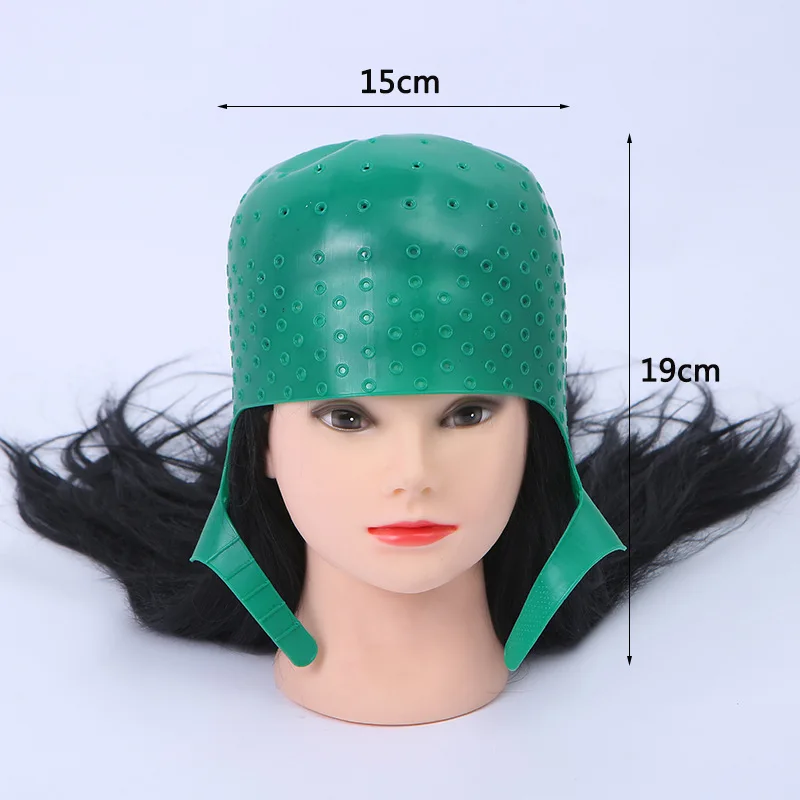 

Salon Dye Silicone Cap + Hook Silicone Hair Highlights Cap Needle Reusable Hair Coloring Cap Hair Dye Hat Hairstyling Tool