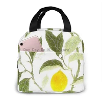 picnicbag lemon leaf lunch cooler tote bag l travel lunch box