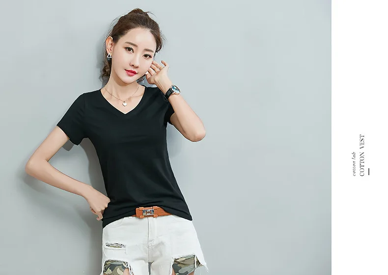 

Женская футболка с коротким рукавом и круглым вырезом