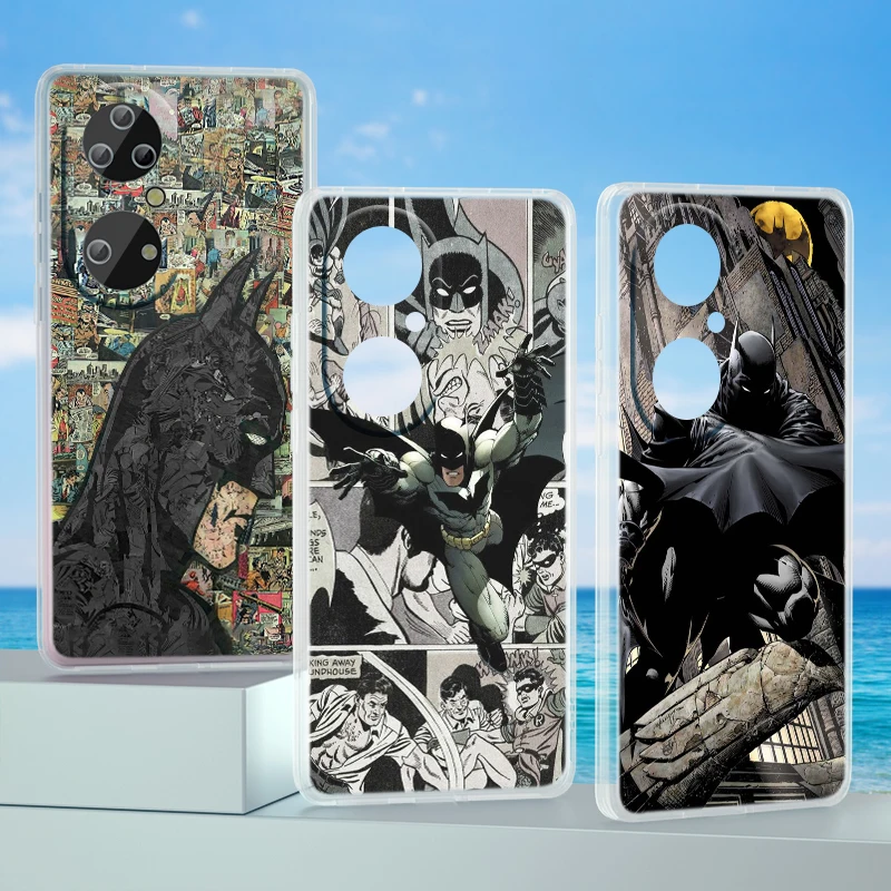 DC Comics Batman Phone Case For Huawei P50 P40 P30 P20 Lite 5G Nova Plus 9 SE Pro 5T Y9S Y9 Prime Transparent