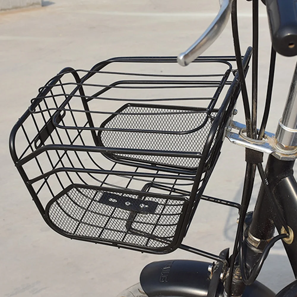 

New Practical Quality Durable Bicycle Basket Replacement Sturdy Outdoor Parts 1pc 33X23X24cm Black Front Basket