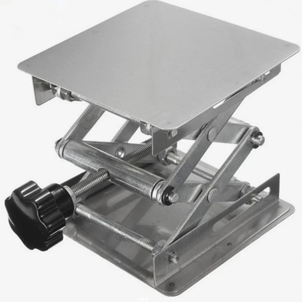 

Stainless Steel Lift Jack Stand Mini Deck Scientific Scissor Lifting Jack Platform Precision Repair Stand (Silver)