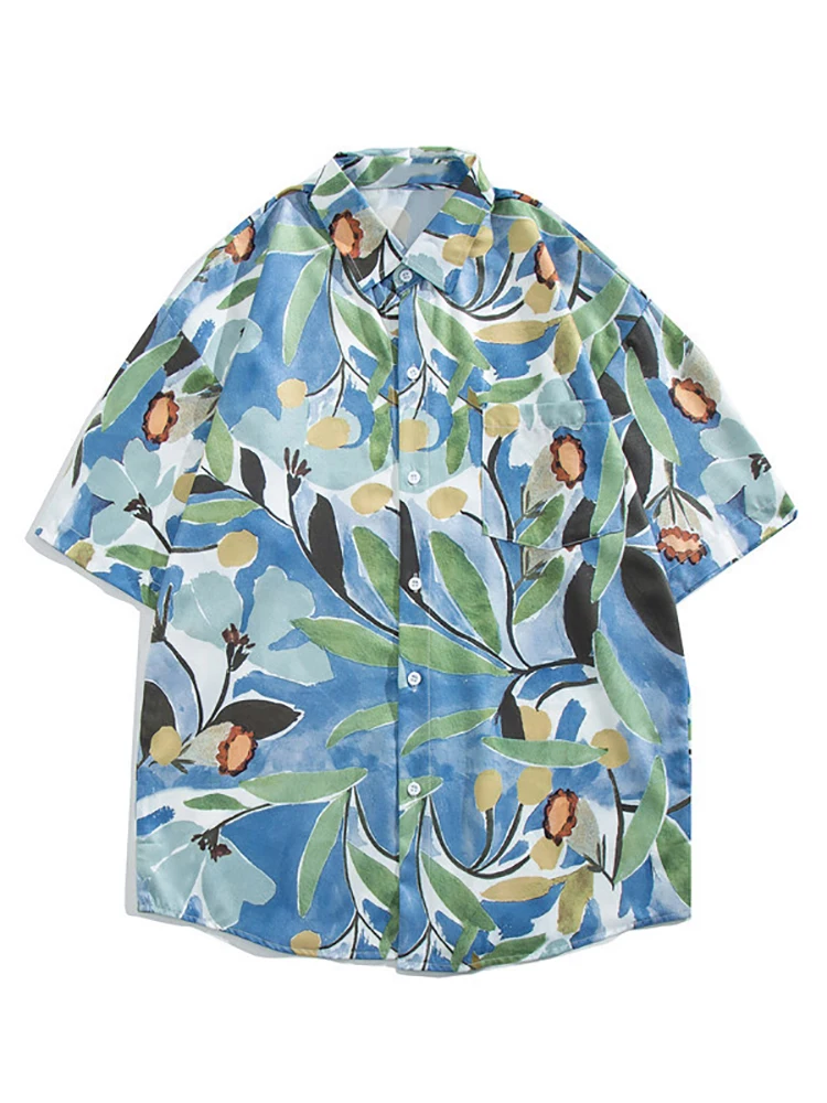 

2022 Fashion Shirt Men New Breathable Summer Short SleeveMen's Hawaiian Shirt Loose Top Print Shirts for Men