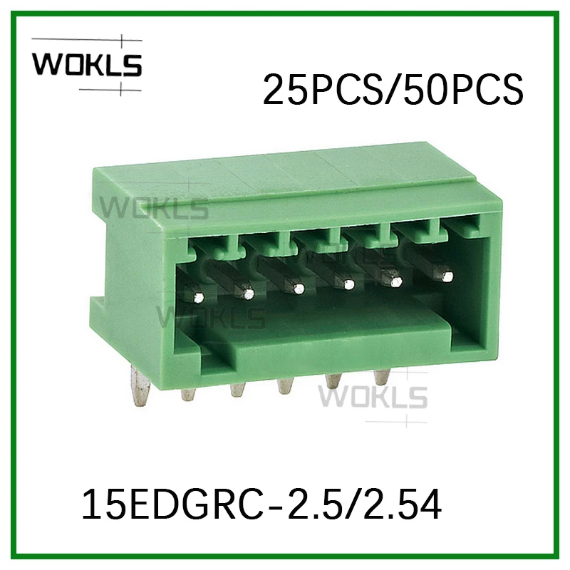 

25 шт./50 шт., 2,5 мм/2,54 мм, печатные платы, строительные блоки, 15edgrc 2,5 MC0.5/-Φ ECH250R 2EDGR 2,5 2,54