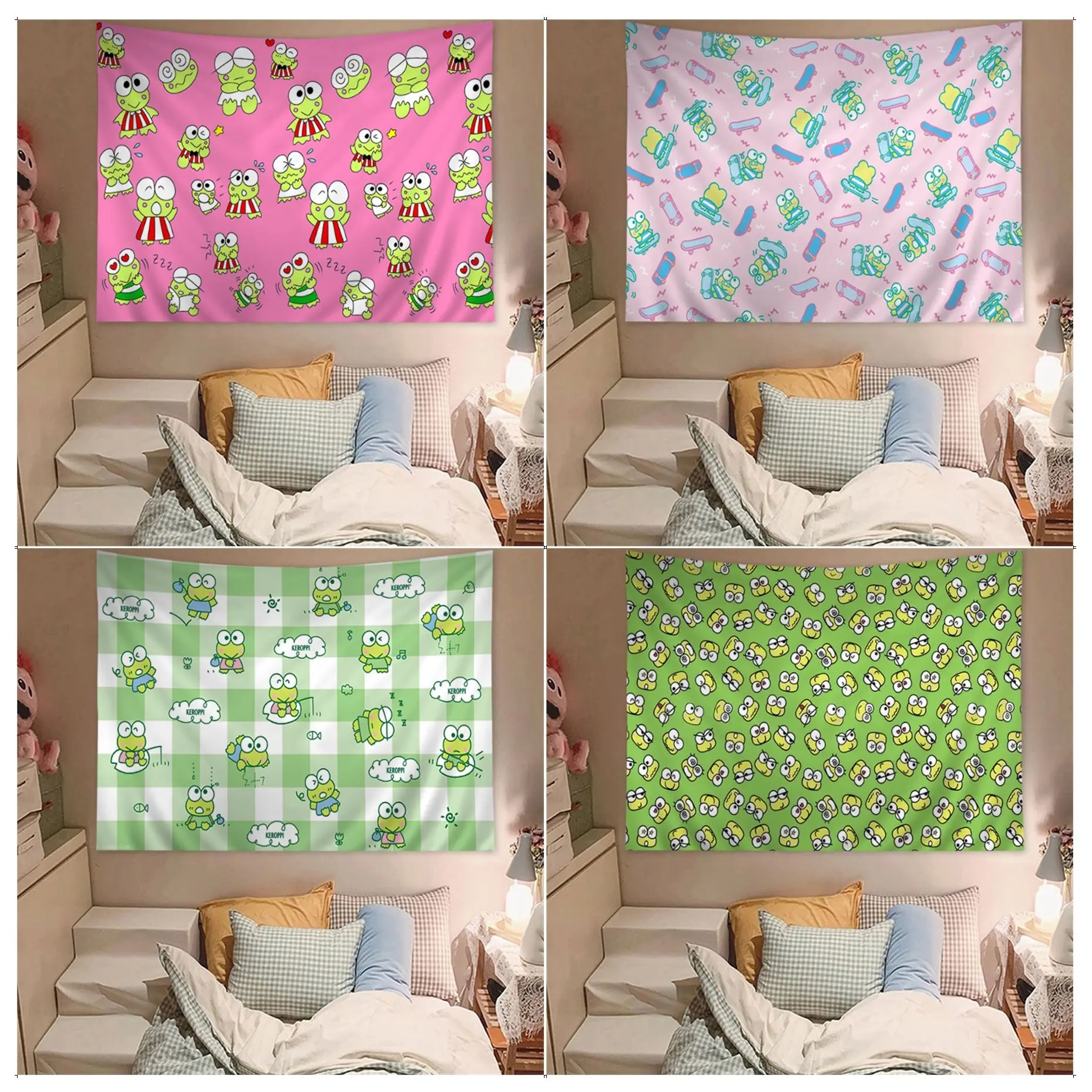 

BANDAI Keroppi Hanging Bohemian Tapestry Home Decoration Hippie Bohemian Decoration Divination Cheap Hippie Wall Hanging