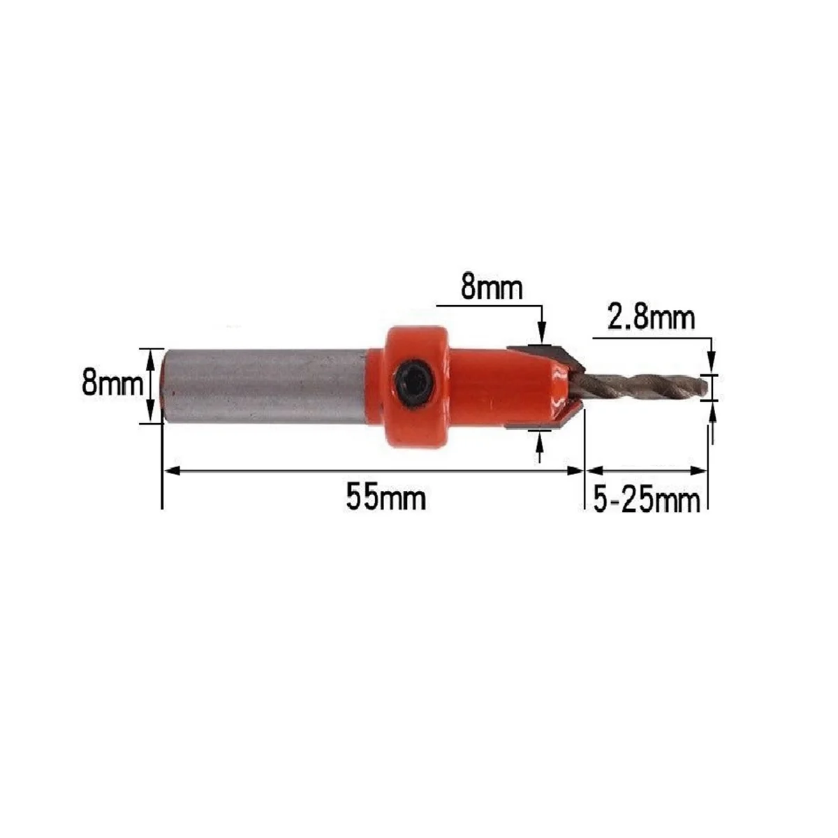 

Edge Puncher Carpentry Round Hole 8Mm Countersunk Drill Puncher PVC Adjustable Size Carpentry Tool