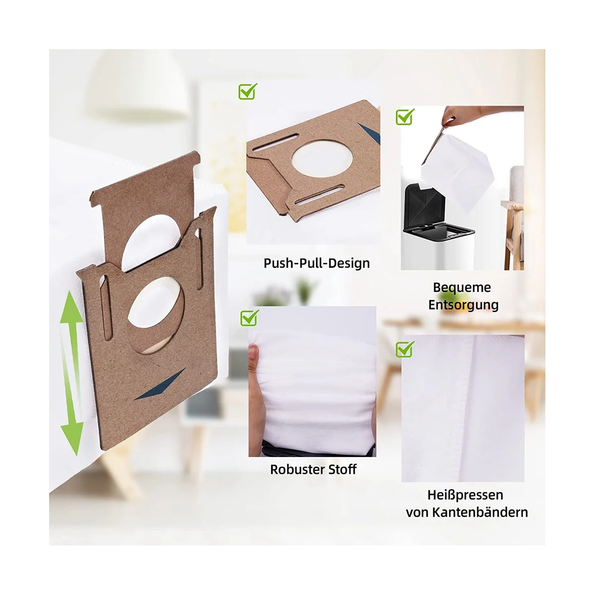 Набор из 10 мешков для пылесосов Ecovacs Deebot N8 + Pro Ozmo T8 AIVI T9 Yeedi Vac