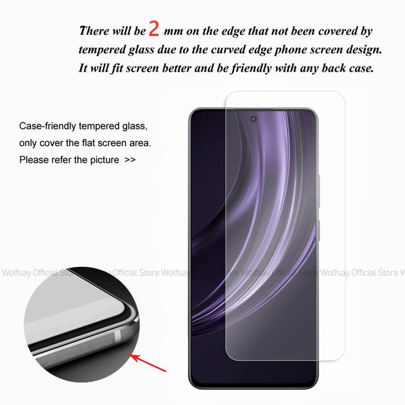 2/4 шт. Защитное стекло для экрана Realme 13 Plus