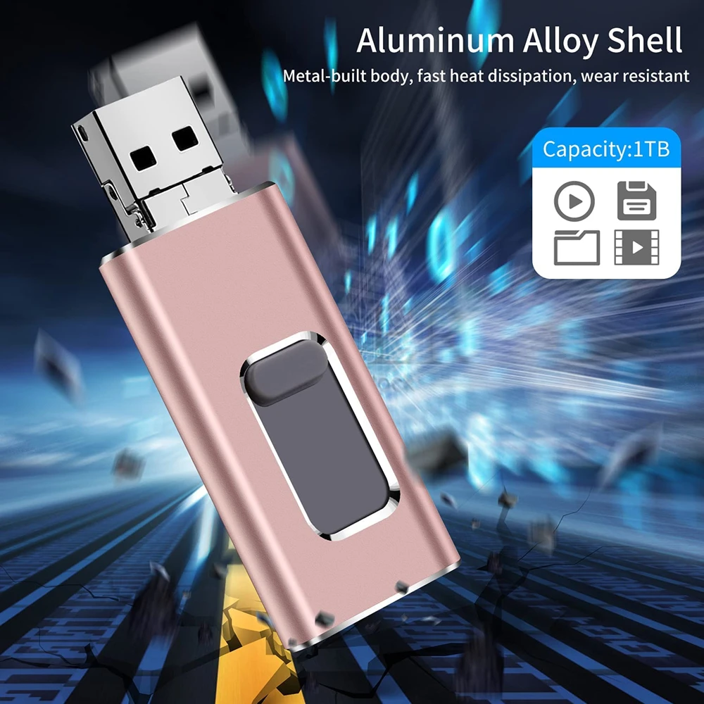 Фото USB-флеш-накопитель для iPhone 512 ГБ, 256 ГБ, 128 ГБ, USB 3.0, внешний накопитель, флешка для телефона, Android, ПК, для копирования фото, видео и файлов №3