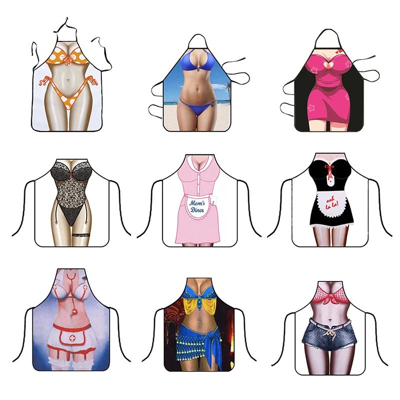 

1Pc Kitchen Sexy Apron Woman Funny Cooking Baking Party Cleaning Cute Aprons Waterproof Apron For Home Cleaning