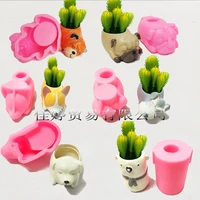 silicone moulds for pet concrete flowerpots silicone moulds for foxes and dogs succulent plant flowerpots clay cement moulds