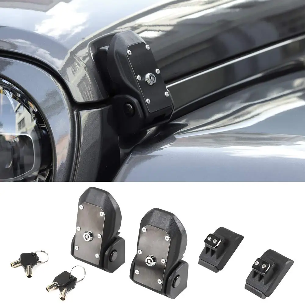 

Engine Hood Latch Catch with Key Lock Anti-Theft Accessories for Jeep Wrangler JL 2018+ Jeep Gladiator
