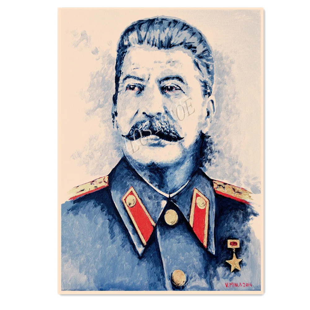 

Soviet Union Patriotic War Posters Wall Sticker CCCP USSR President Stalin Wallpaper Vintage Kraft Paper Print Art Painting