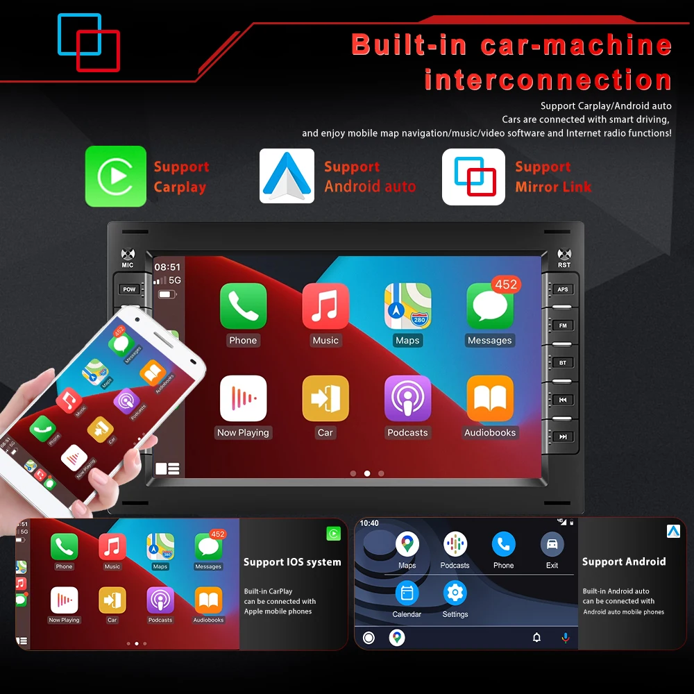 OiLiehu Android 10 8 + 128G 8-ядерный автомобильный радиоприемник Ai Voice для