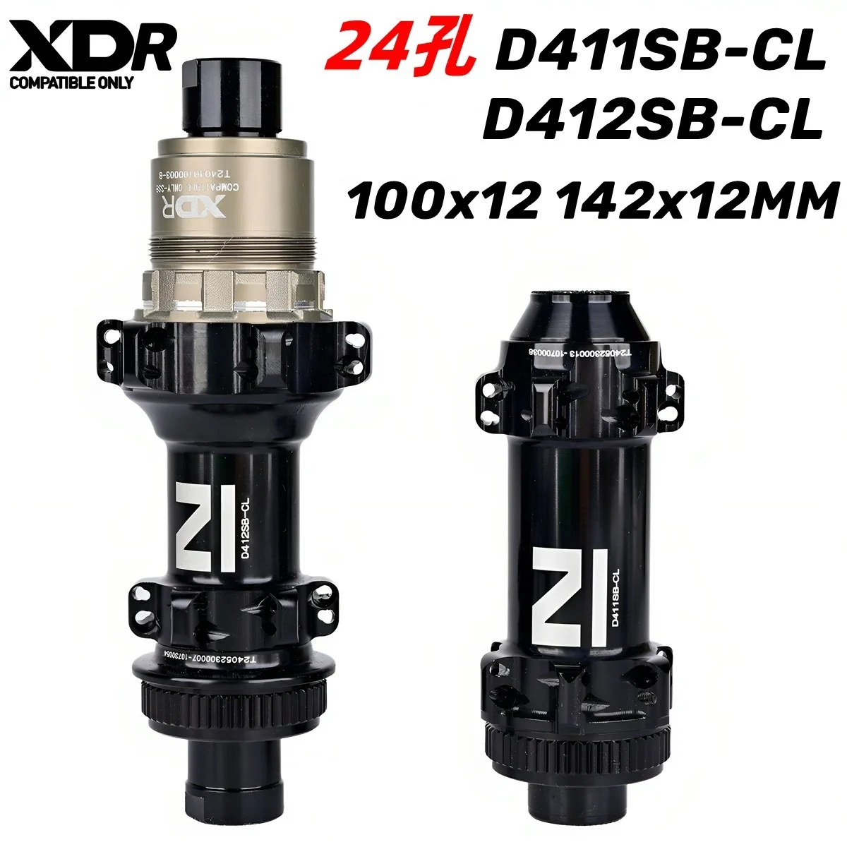 Фото Велосипедные втулки Novatec D411SB-CL D412SB-CL для шоссейных велосипедов, Center Lock, дисковые тормоза, 24H, сквозные оси Alex 100x12, 142x12 мм, для Shimano 8/9/10/11 скоростей №4