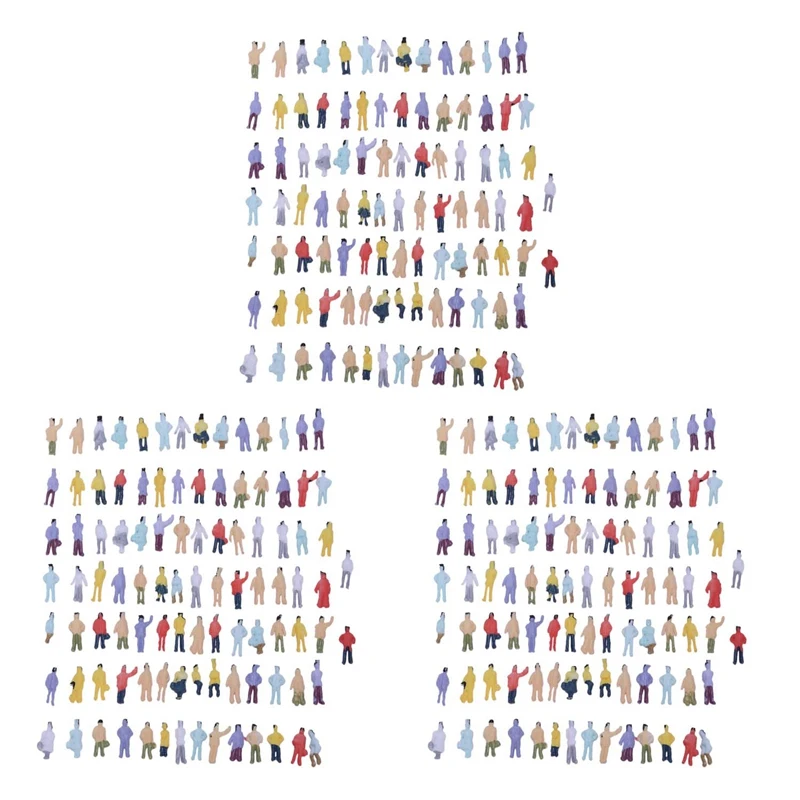 

New 300Pcs Painted Model Train People Figures Scale N (1 To 150)