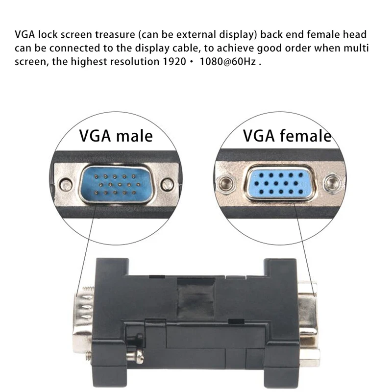 Виртуальный адаптер VGA EM EDID подключаемый Безголовый видеоадаптер модель x P @ 60 Гц |
