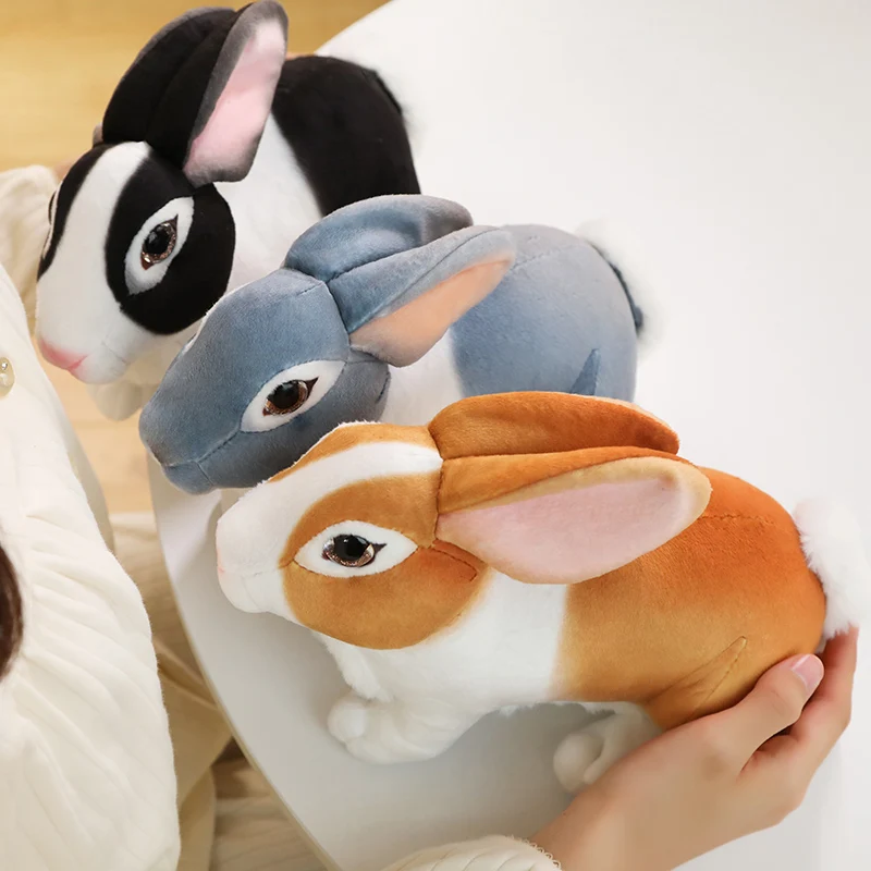 

Мягкая плюшевая игрушка-Имитация пушистого кролика, цветная кукла-кролик, реалистичное животное, милый подарок на день рождения, модель, декор для детей