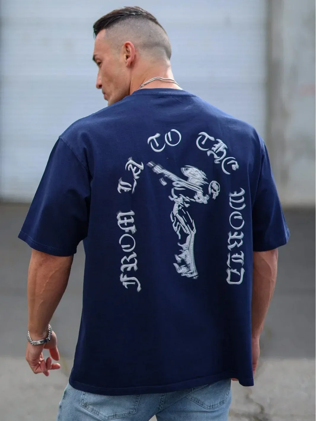 YOUNGLA новая летняя мужская футболка большого размера в американском модном стиле