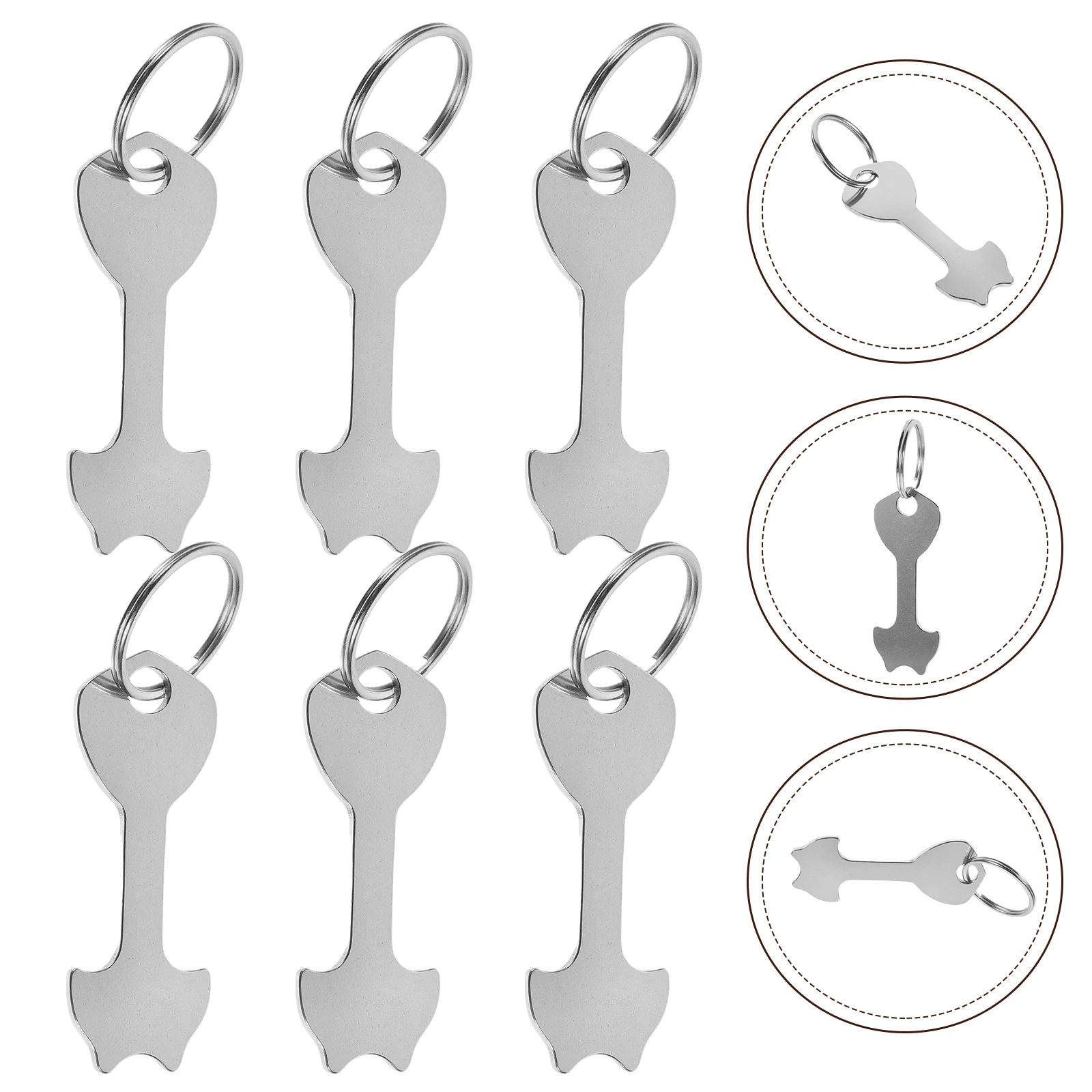

6 Pcs Cart Token Trolley Remover Pendant Supplies Go Portable Tokens Key Ring Keyrings Accessory Coin