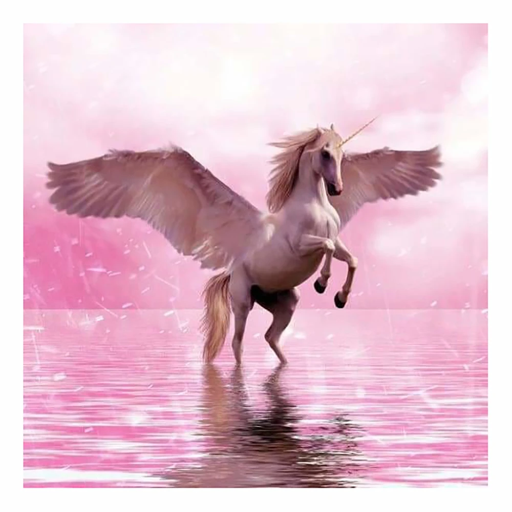 

DIY 5D diamond painting flying unicorn word embroidery set full diamond embroidery mosaic animal decorative painting gift