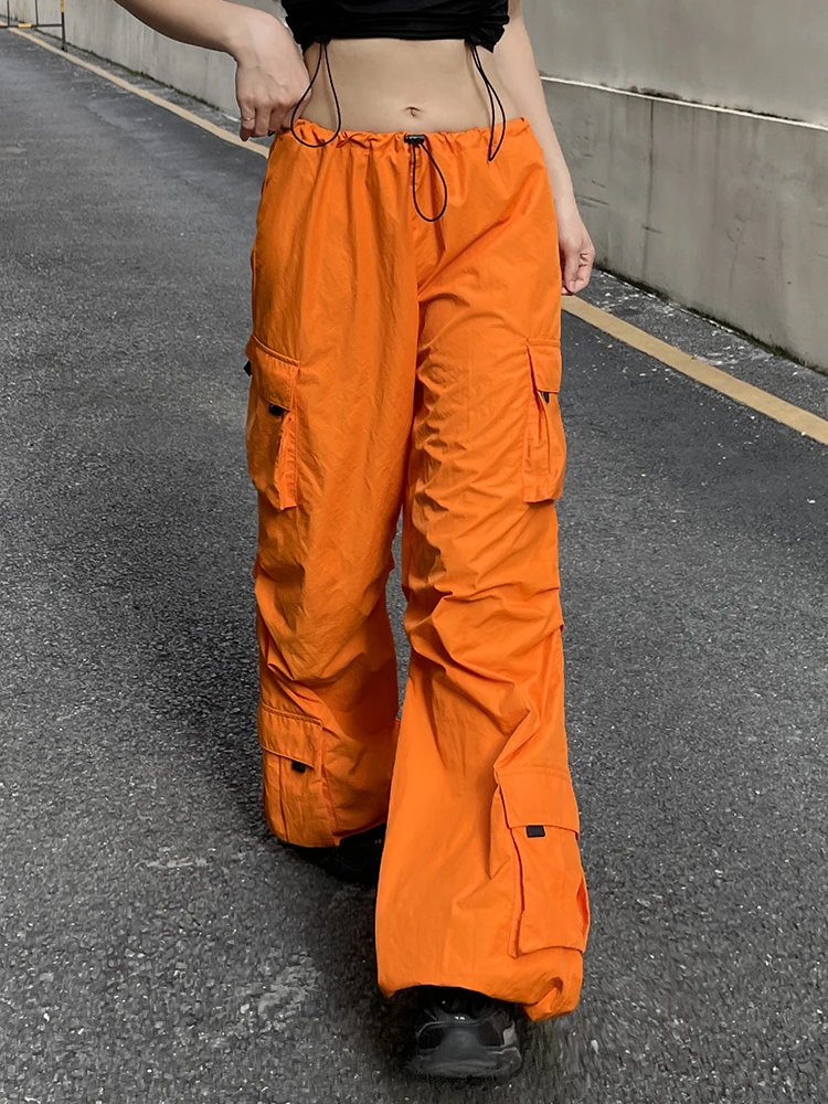 

Hip Hop Harajuku Cargo Pants for Women Big Pocket Cool Streetwear Sweatpants Y2k Girls Trousers High Waist Wide Leg Pants Casual
