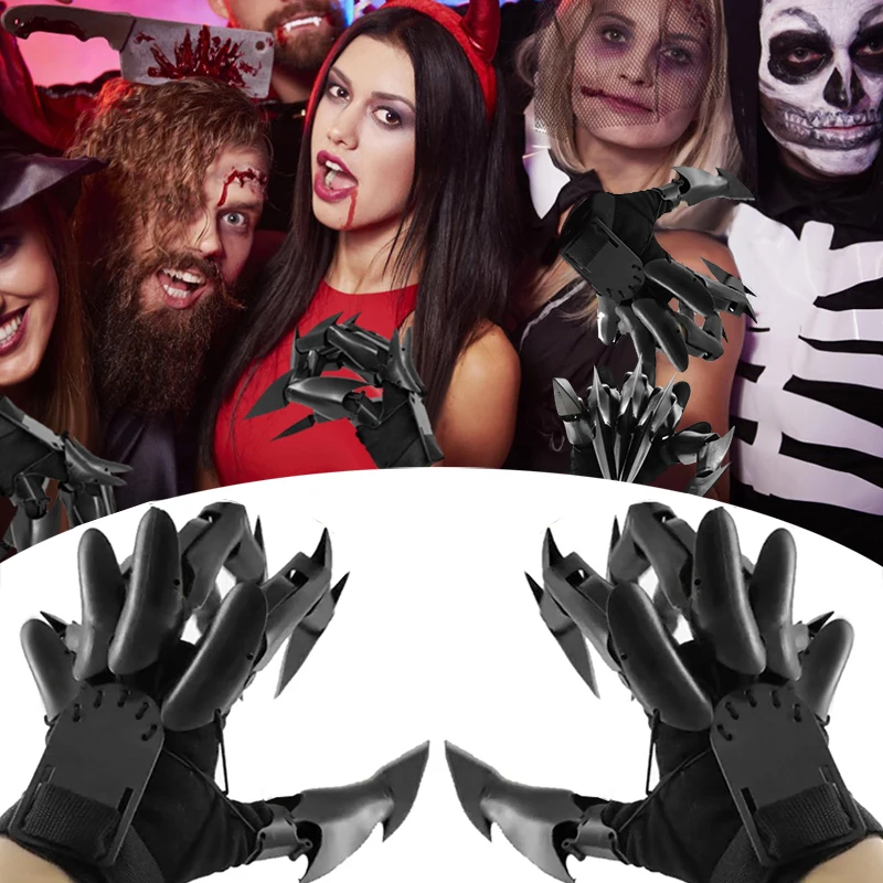 

Halloween Articulated Flexible Joint Finger Gloves Articulated Flexible Joint Finger Costume Party Cosplay Decoration Props