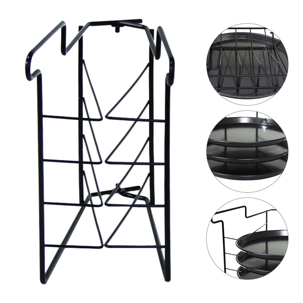 

Dessert Microwave Oven Stand Metal Layered Plate Shelf Dish Rack for Kitchen Organize Home Storage