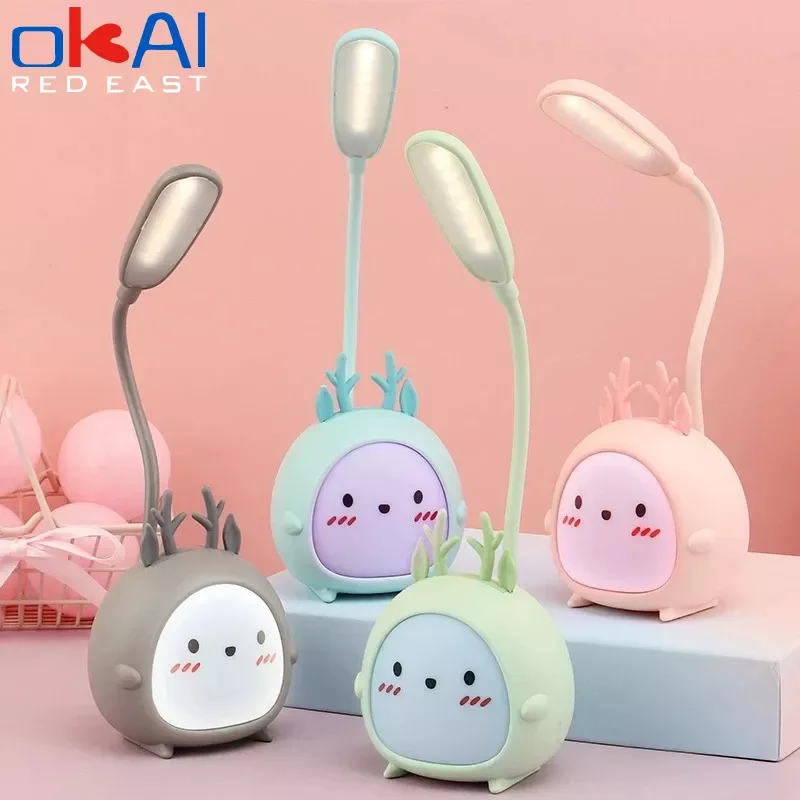 

NEW2022 New creative cartoon fawn cute led eye protection lamp student bedroom dormitory folding reading lamp