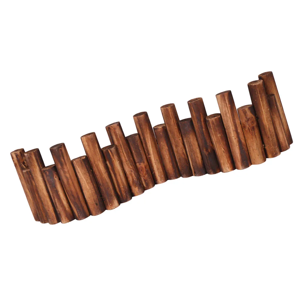 

Flower Panels Anticorrosive Wood Fence Carbonized Wooden Pile 85x15cm Outdoor Decorative Brown