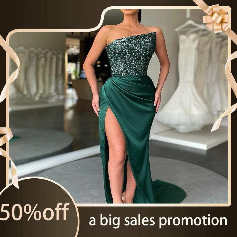 

Женское вечернее платье без рукавов, длинное зеленое платье средней длины с блестками, 2022