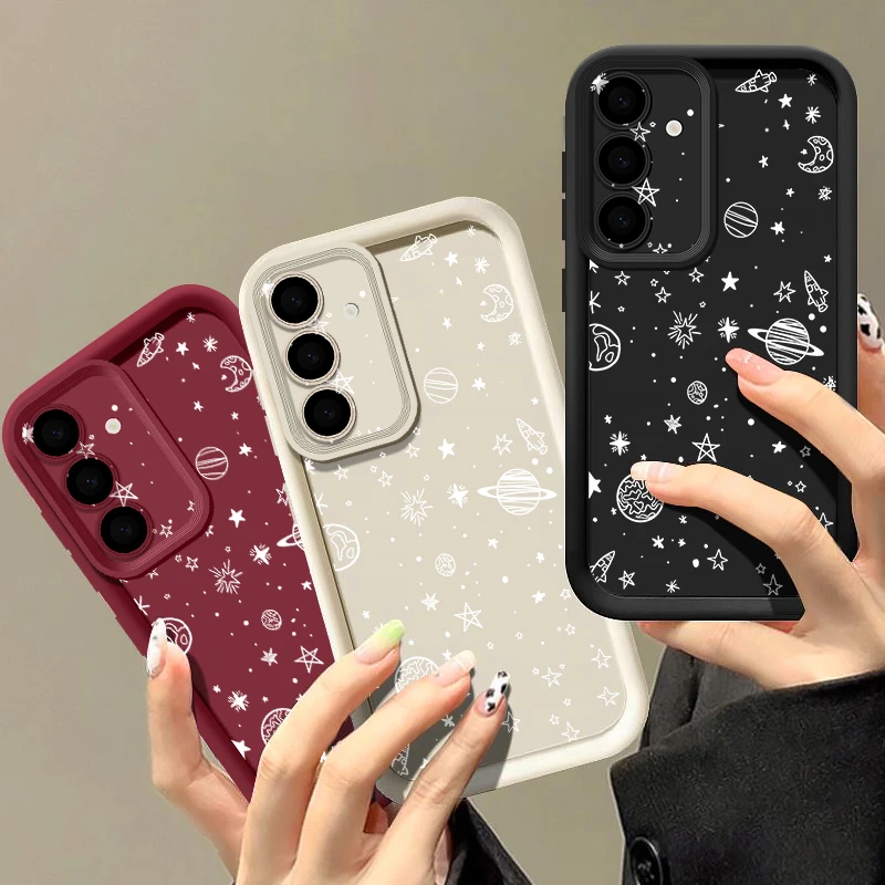 Фото Чехол с узором «Планета» для Samsung Galaxy A18 A57 A37 A27 A56 A16 A17 A55 A54 A26 A36 S26 S25 S24 S23 S22 Ultra S26 FE №2