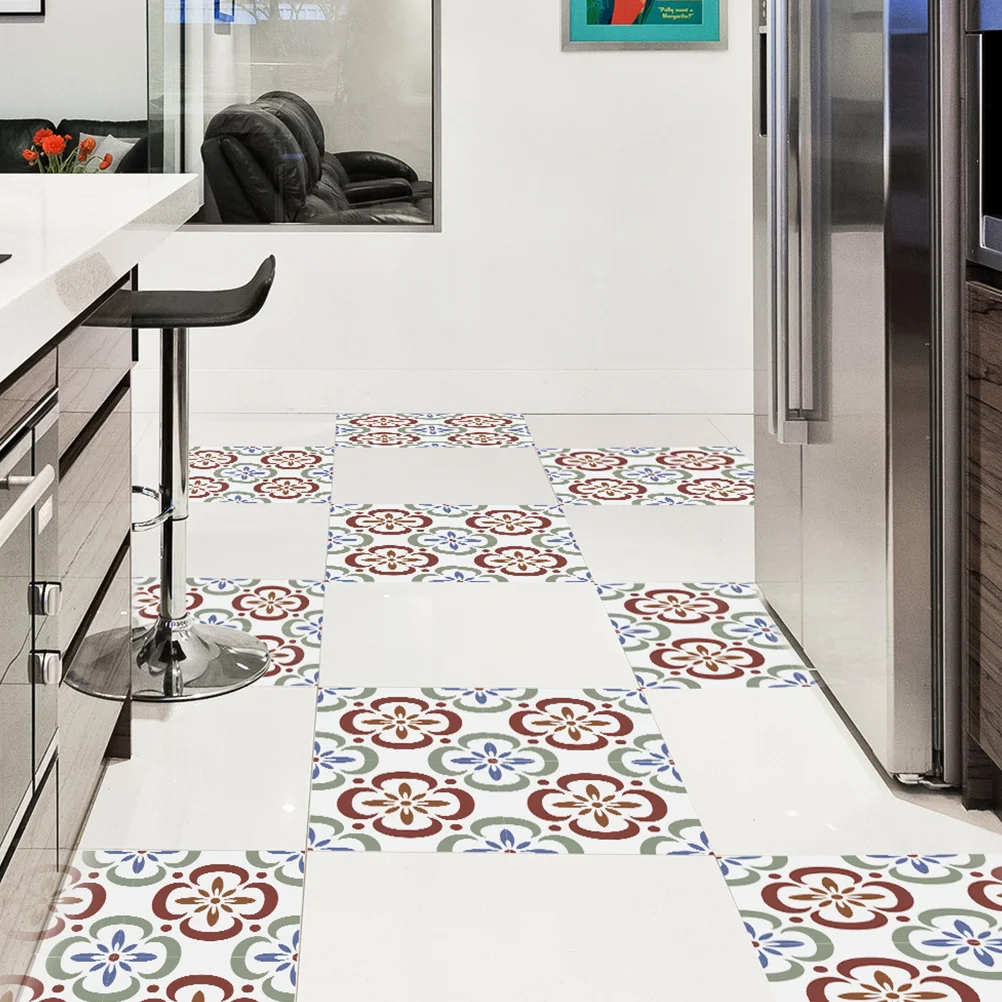 

4 PCS Wall Tile Sticker Bathroom Tile Sticker Floor Tile Sticker Tile Stickers Water Proof Square Sticker Wall Tile Sticker