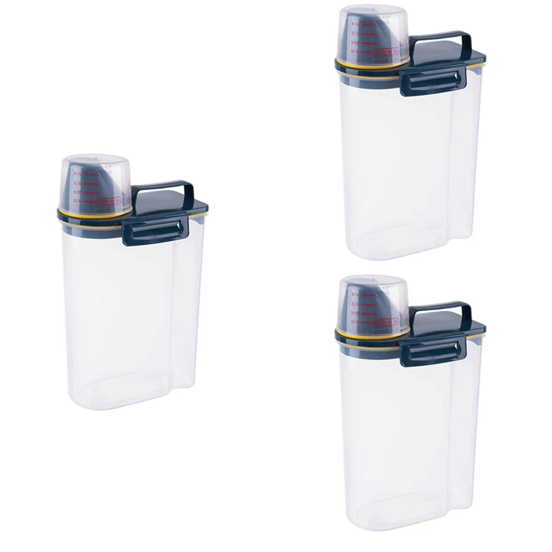 

AT14 3X Powder Storage Box Plastic Kitchen Rice Storage Bin Rice Grains Container Laundry Powder Detergent Case