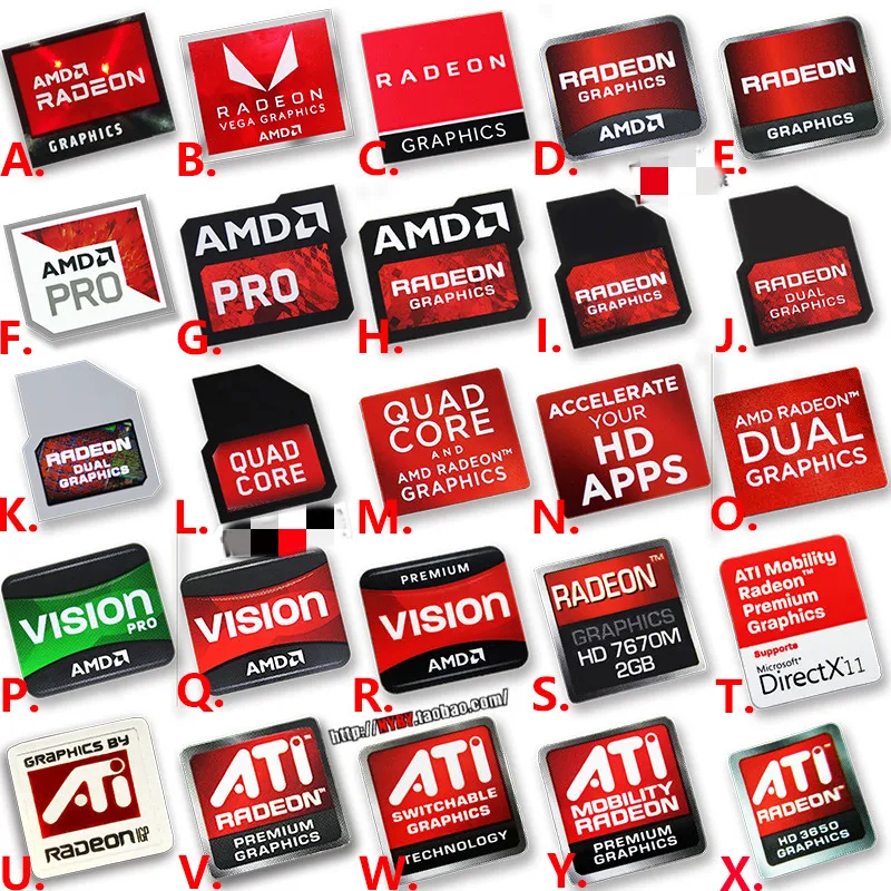 Special Original ATI RADEON AMD PRO VISION Laptop Desktop Computer Label Sticker Personalized DIY Decoration