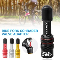 mtb bike front fork schrader valve adapter mtb road bike aluminum alloy air fork inflatable valve adapter bicycle accessories