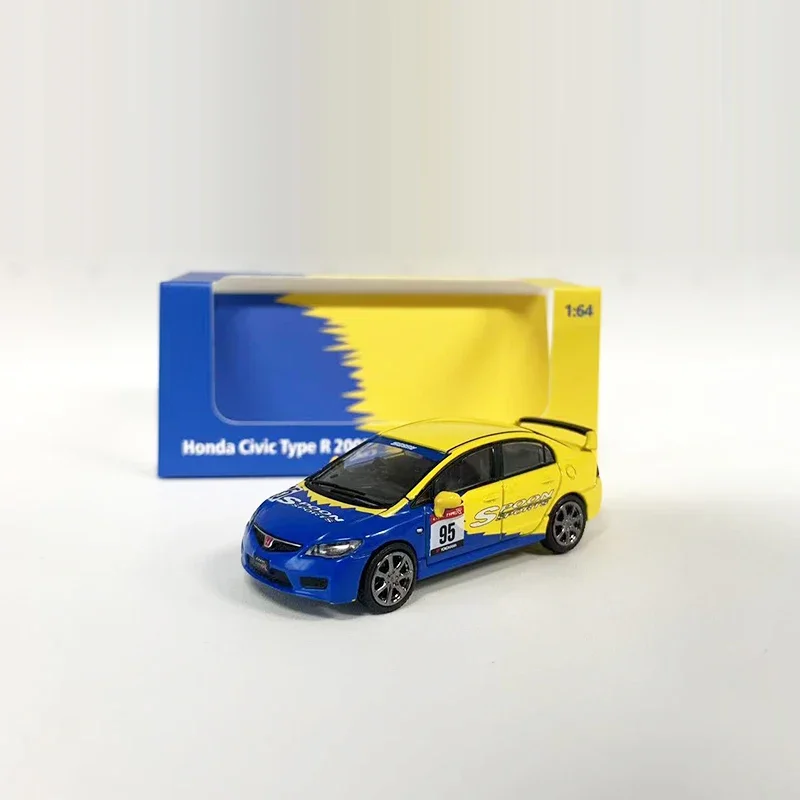 Модель автомобиля DCT 1:64 Civic Type-R FD2 литой автомобиль-симулятор из сплава ложка No 95