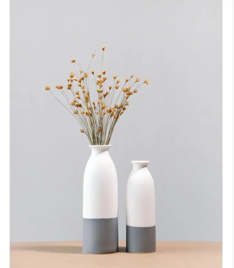 nowoczesny wazon ceramiczny akcesoria dom stół do salonu figurki dekoracja Hotel biuro pulpit suszone kwiaty umeblowanie rzemiosło