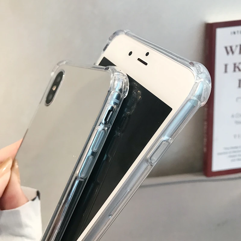 Airbag Full View Mirror Case for Iphone 14 Plus 13 12 11 Pro MAX 6s 8 7 Plus X XS Max XR SE 2020 Shockproof Silicon Phone Cover