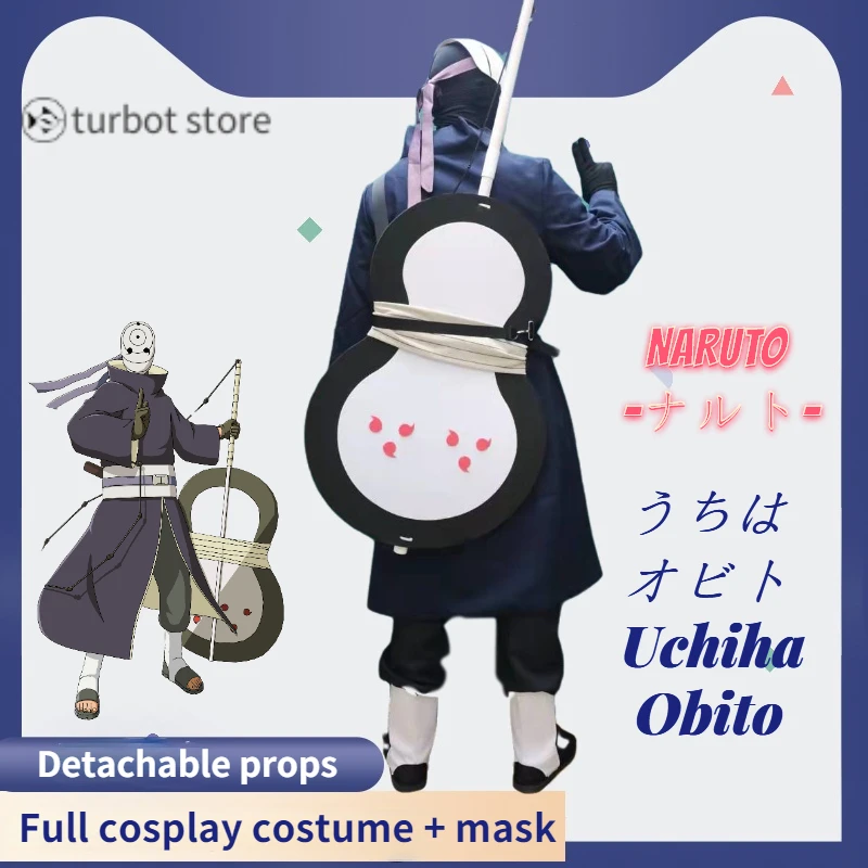 

Narutos Anime Uchiha Obitocos Cosplay Costume Mask Akatsuki Group Fan Full Set