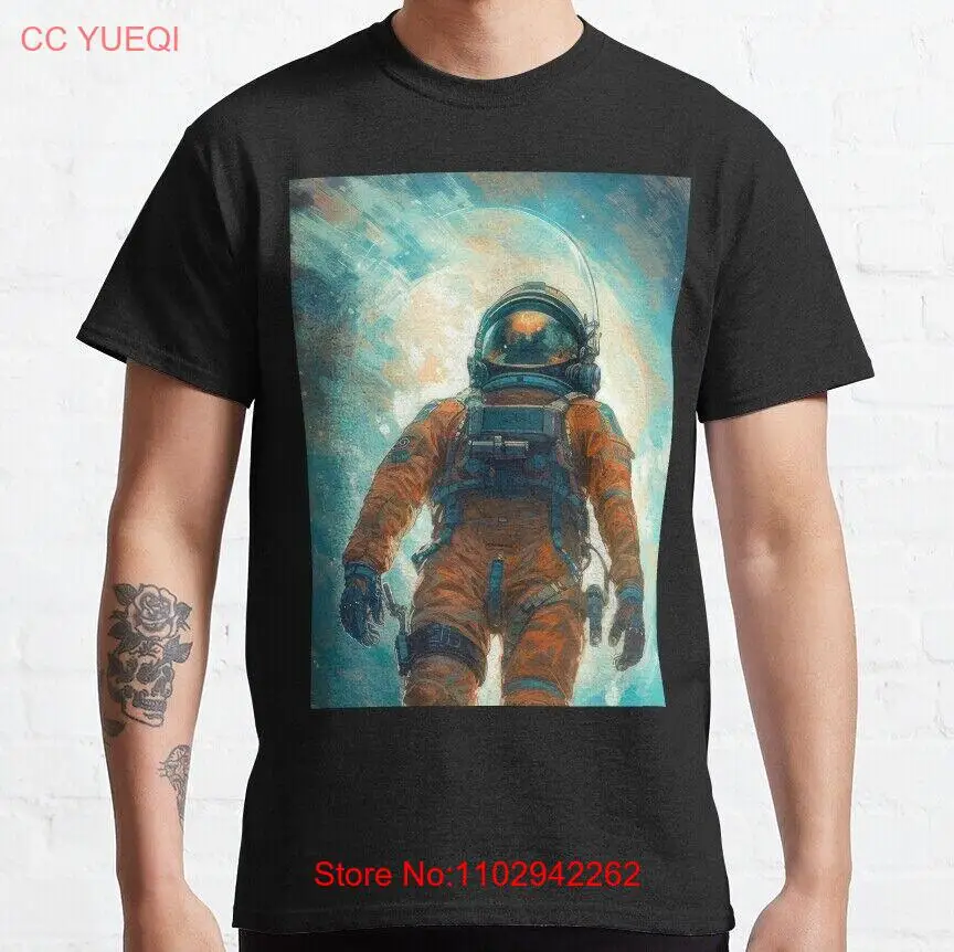 Классическая винтажная футболка в стиле ретро с изображением астронавта