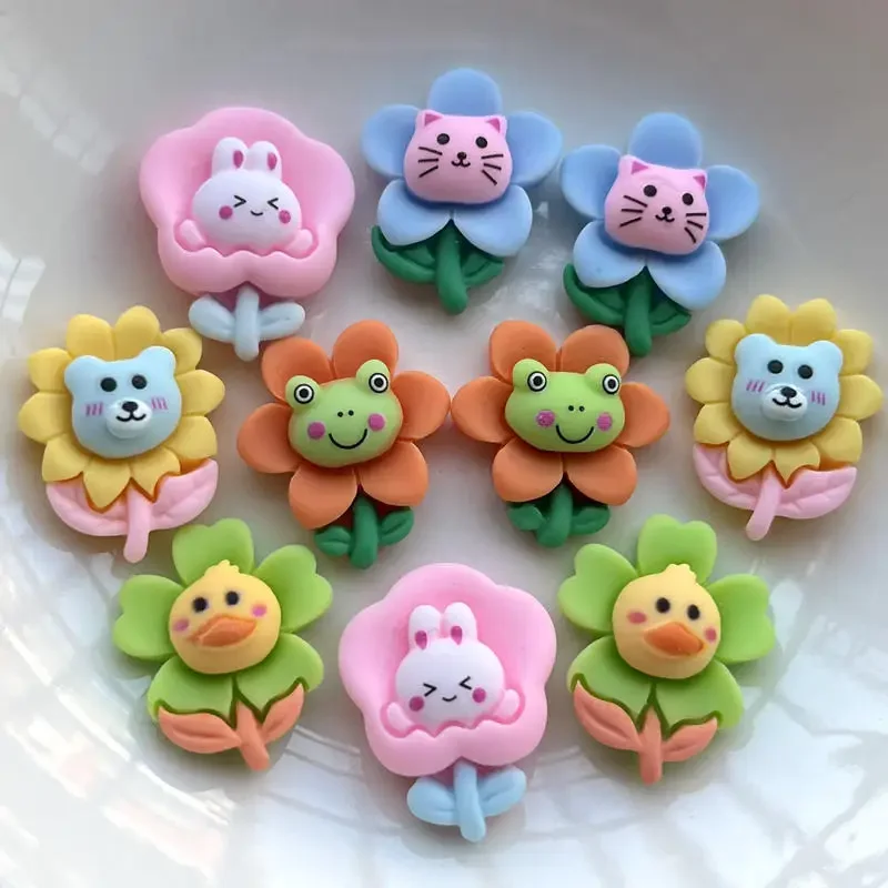 20 штук смешанных миниатюрных милых мультяшных животных фотополимерные