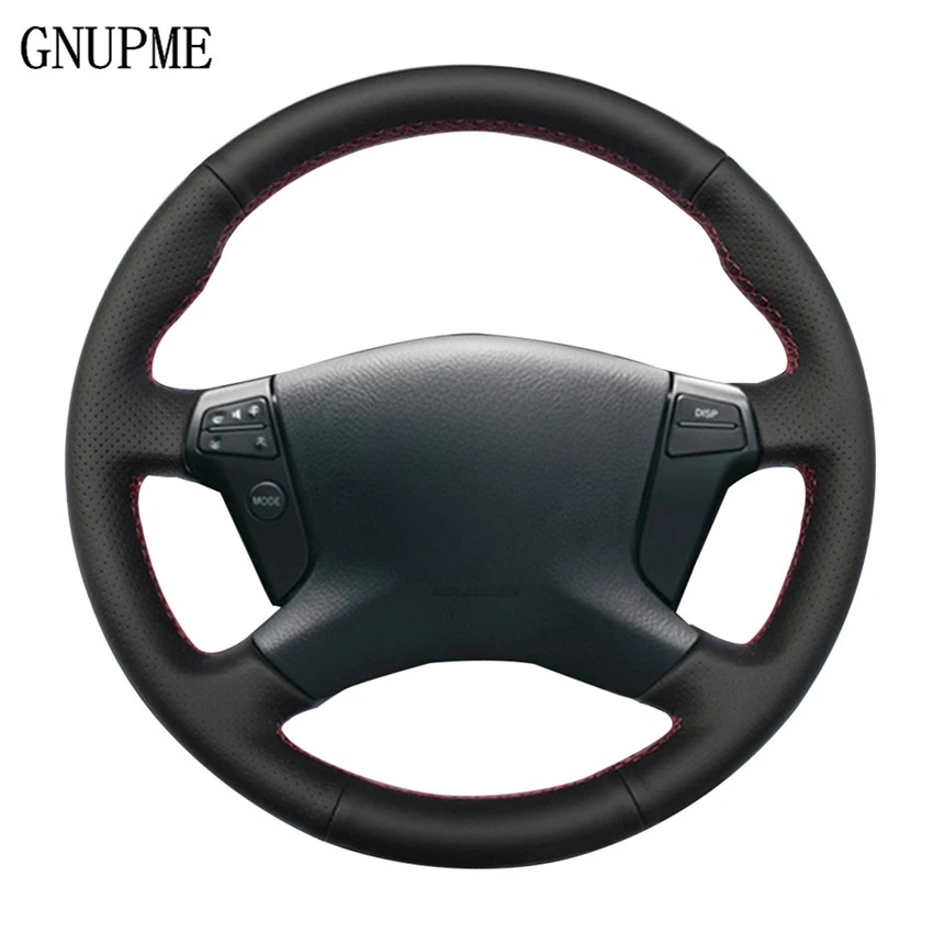 

DIY черная крышка рулевого колеса автомобиля мягкая искусственная кожа крышка рулевого колеса автомобиля для Toyota Avensis 2003-2007