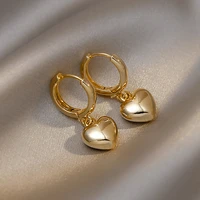 korean style fashion metal style sweet delicate heart drop earrings girls gift party daily wear jewelry stud earrings 2022