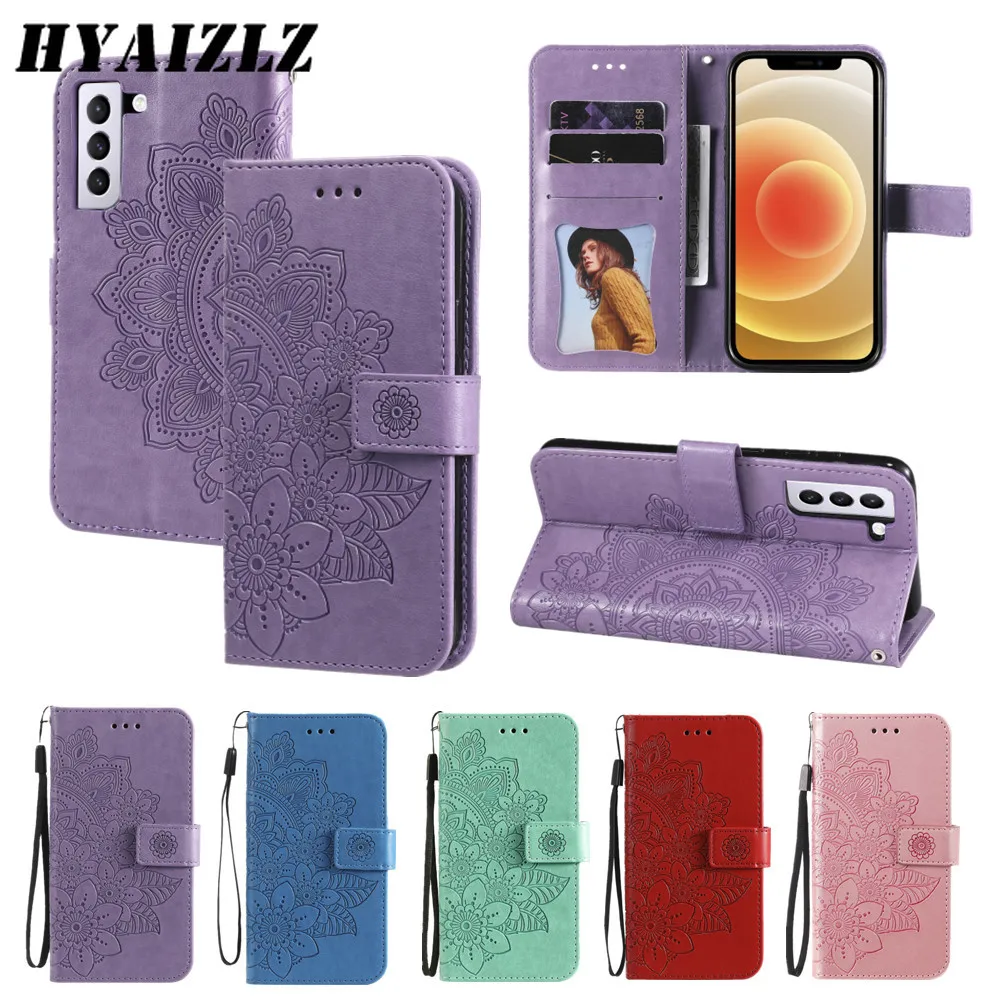 

Wallet Phone Bags for Samsung Galaxy S22 Ultra S21 FE S20 S10 Plus Cover Flip Leather Protect Card Holder Shockproof Stand Case