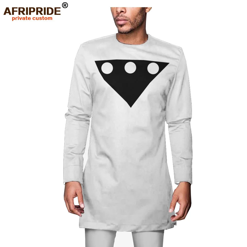 African Attire for Men Long Sleeve Slim Fit Shirt Pants Set Tracksuit Men`s Dashiki Shirt Suit AFRIPRIDE A2016006