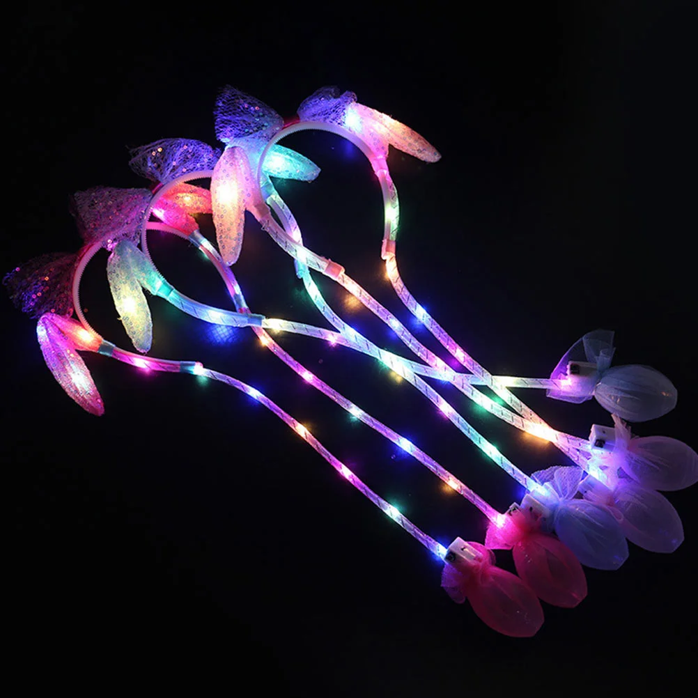 

Hair Headband Party Rabbit Hoop Bunny Wear Led Lovely Hornaccessories Prop Kids Halloween Light Earsupplies Clasp Headdress