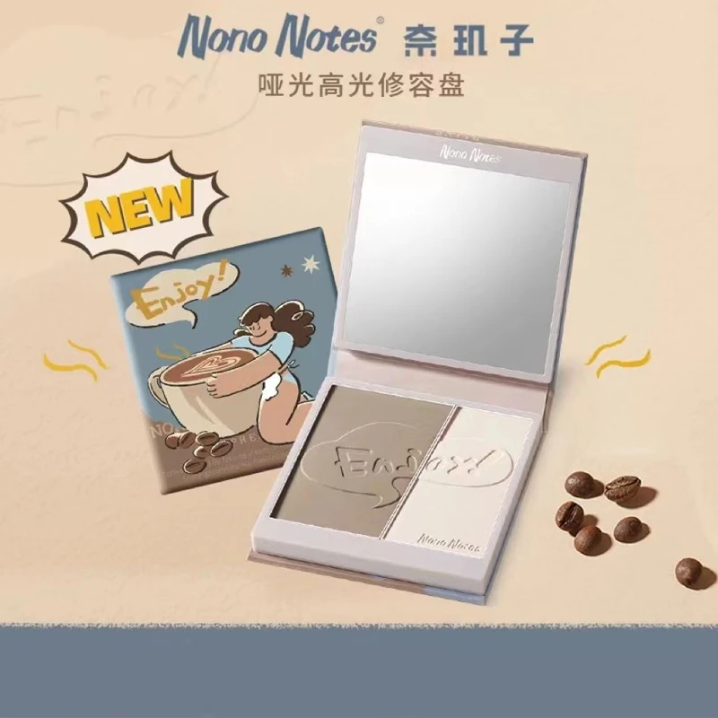 

Nono Notes контурирующая блестящая матовая двухцветная палитра новый продукт блестящие тени для носа осветляют и изменяют лицо