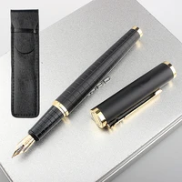 high quality metal fountain pen black plaid 0 5mm ink pen stationery office school supplies new
