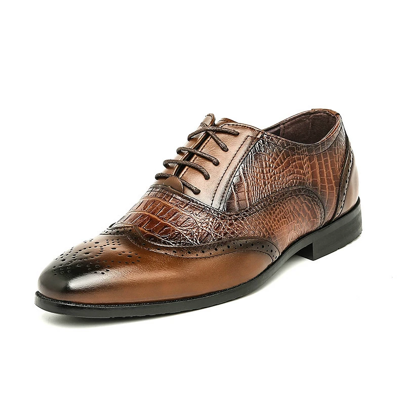 

Fashion Men Leather Shoe Man Business Dress Wedding Shoes For Men Brogue Shoes Luxury Italian Plus Size 6-11